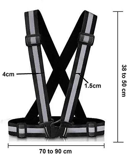 جلیقه بازتابنده قابل تنظیم ECVV برای ایمنی با دید بالا (مشکی)