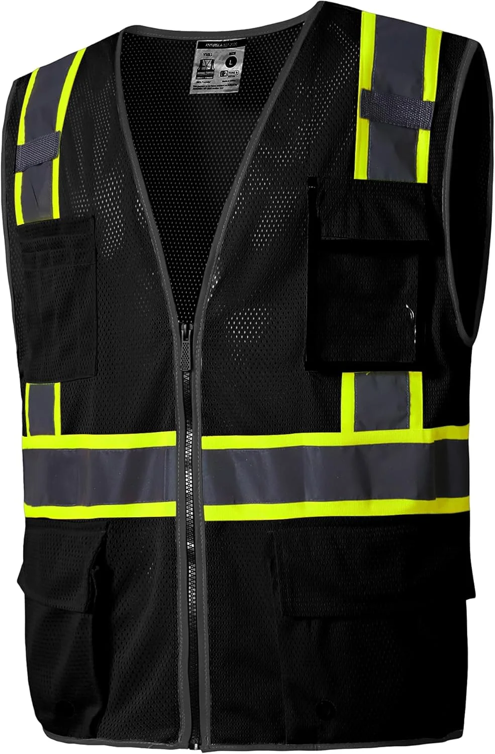 SKSAFETY جلیقه ایمنی بزرگسال مدل V105 لیمویی 05 SKSAFETY جلیقه ایمنی بزرگسال مدل V105 لیمویی 05