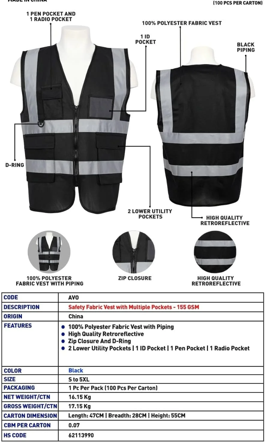 جلیقه ایمنی بازتابنده با دید بالا، ژاکت ایمنی تنفسی برای کار در روز و شب، لباس کار سبک وزن برای ساخت و ساز ترافیکی