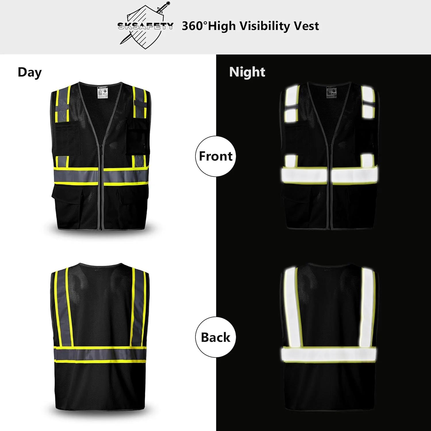 SKSAFETY جلیقه ایمنی بزرگسال مدل V105 لیمویی 05 - تصویر 2 SKSAFETY جلیقه ایمنی بزرگسال مدل V105 لیمویی 05 - تصویر 2