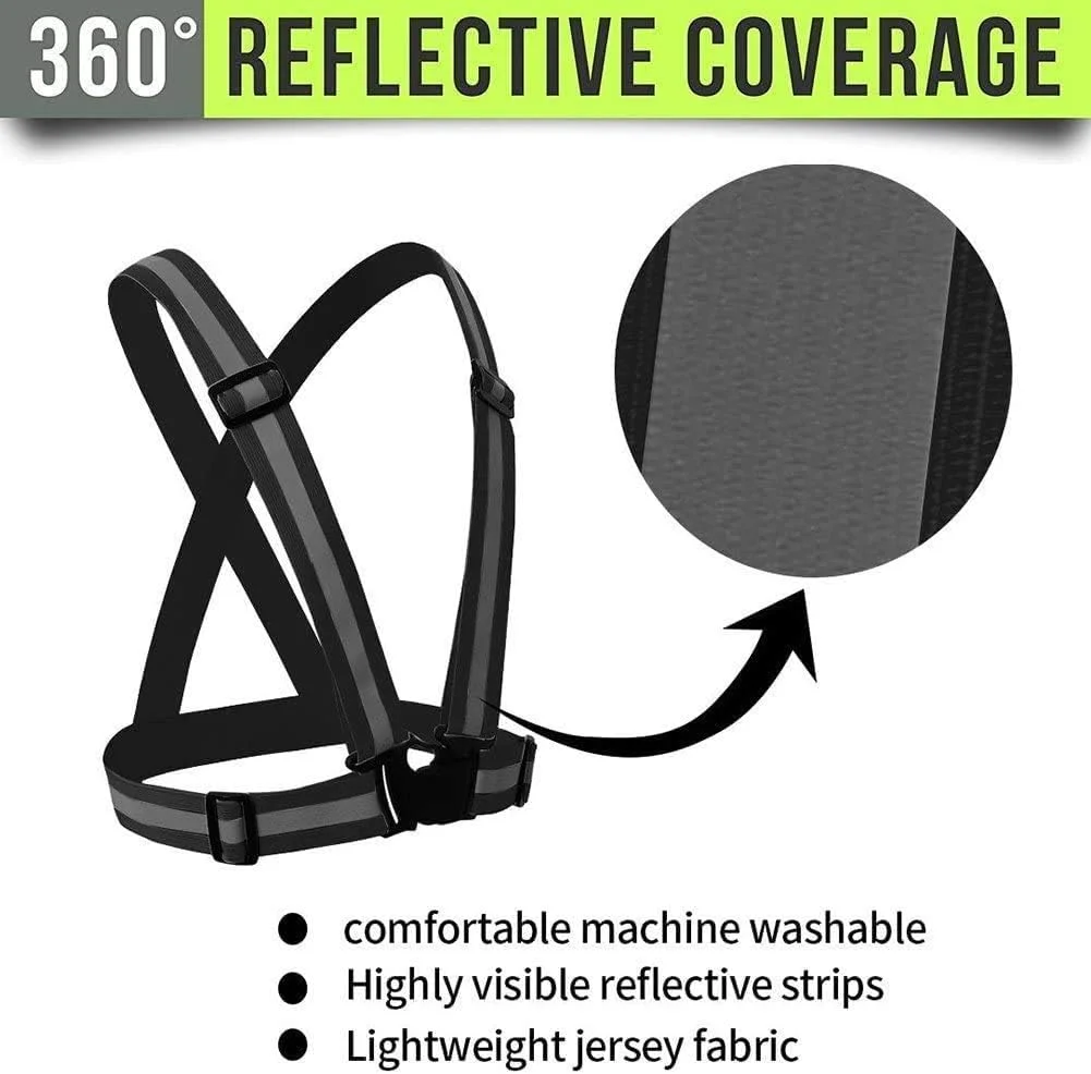 جلیقه بازتابنده قابل تنظیم ECVV برای ایمنی با دید بالا (مشکی)