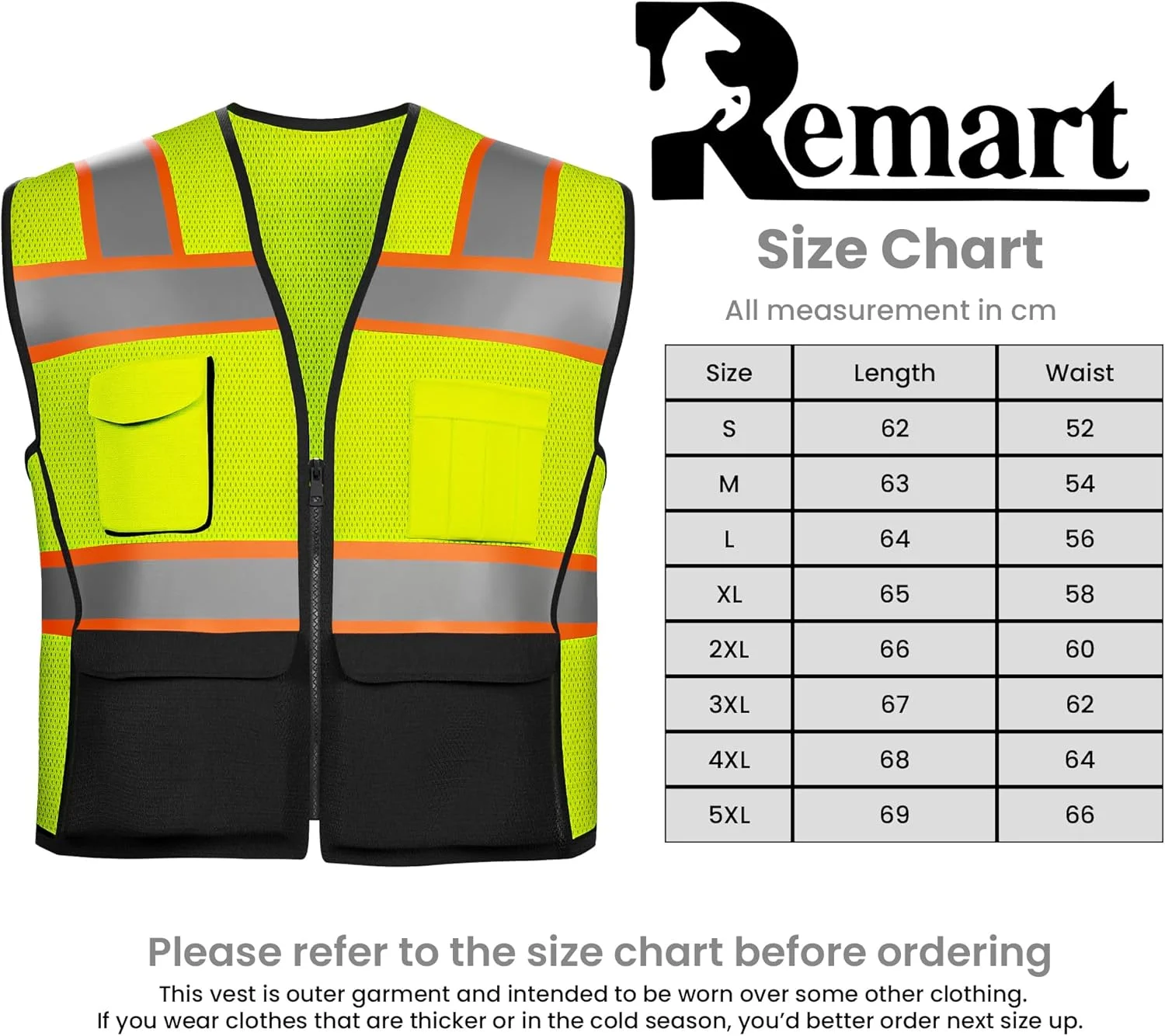 جلیقه ایمنی بازتابنده با جیب و زیپ، جلیقه ایمنی سنگین با دید بالا، توری ساخته شده با نوار بازتابنده