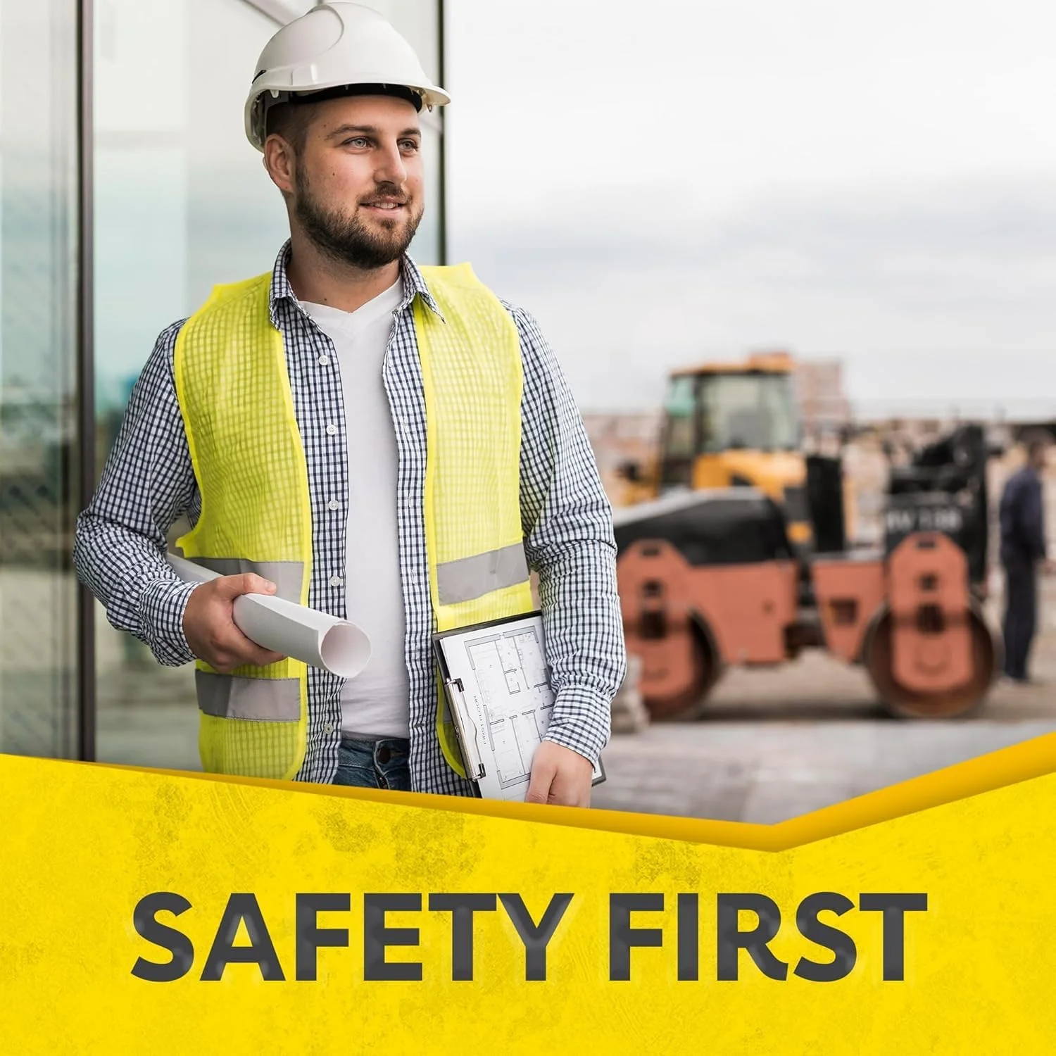 جلیقه ایمنی دید بالا Purfex بسته 10 عددی، جلیقه بازتابنده با دید 360 درجه، توری نئون سبک وزن برای ساخت و ساز، ترافیک، موارد اضطراری و اهداف ایمنی، مردانه، زنانه، بستن چسبی، دوچرخه سواری - مناسب برای همه