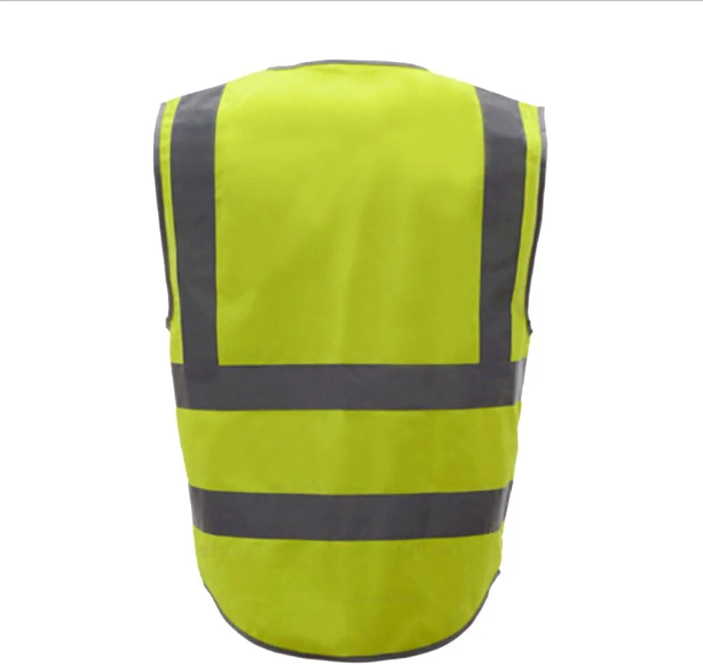 جلیقه ایمنی زیپ دار دید بالا GOGO با 9 جیب و نوارهای بازتابنده، مطابق با استانداردهای ANSI