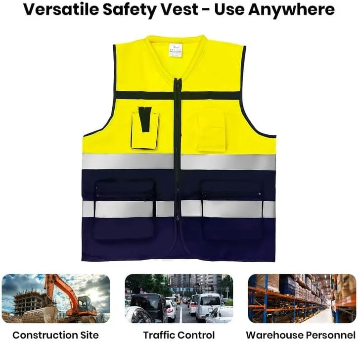 جلیقه ایمنی Remart با جیب های کاربردی و بست زیپی، جلیقه ایمنی پلی استر با دید 360 درجه بالا (Vest-017-زرد و مشکی) جلیقه ایمنی Remart با جیب های کاربردی و بست زیپی، جلیقه ایمنی پلی استر با دید 360 درجه بالا (Vest-017-زرد و مشکی)