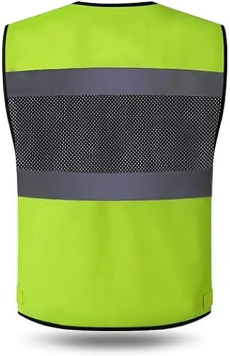 جلیقه ایمنی بازتابنده Remart با جیب، دید بالا، هشدار روز و شب، جلیقه ایمنی سنگین با بست زیپی