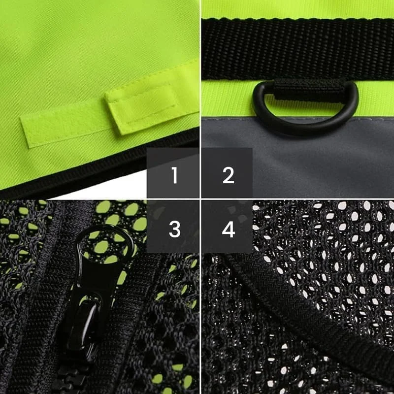 جلیقه ایمنی بازتابنده Remart با جیب، دید بالا، هشدار روز و شب، جلیقه ایمنی سنگین با بست زیپی