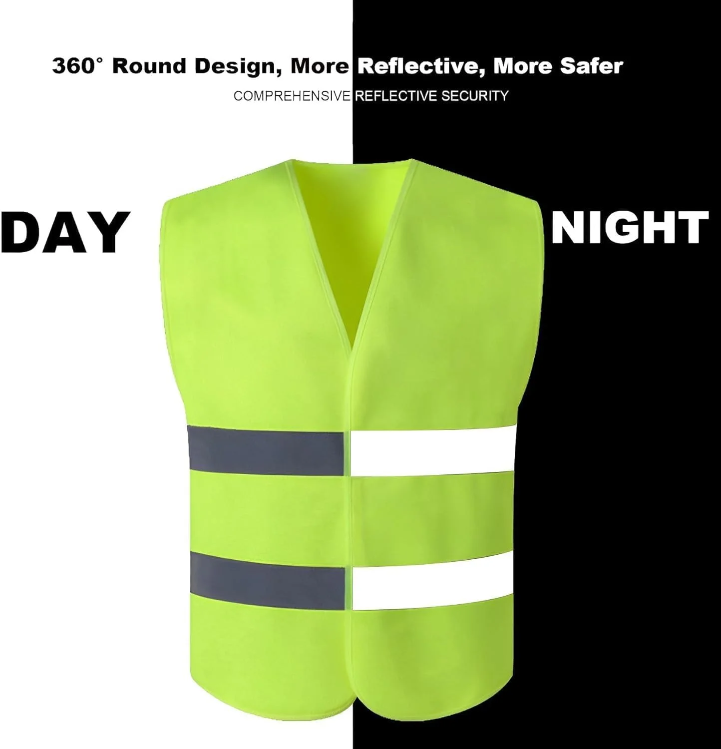 جلیقه ایمنی بسته 10 عددی، جلیقه ساختمانی بازتابنده دید بالا، زرد، نوار نقره ای بازتابنده دید بالا، جلیقه کار کلاس 2 برای مردان، زنان، کار، دوچرخه سواری، دونده، نقشه بردار، سبز، XXL