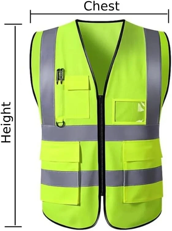 جلیقه ایمنی بازتابنده YU WELL با دید بالا، تنفس پذیر، مناسب برای روز و شب، دارای زیپ و 5 جیب برای ساخت و ساز، ترافیک، و ایمنی دوچرخه سواری جلیقه ایمنی بازتابنده YU WELL با دید بالا، تنفس پذیر، مناسب برای روز و شب، دارای زیپ و 5 جیب برای ساخت و ساز، ترافیک، و ایمنی دوچرخه سواری