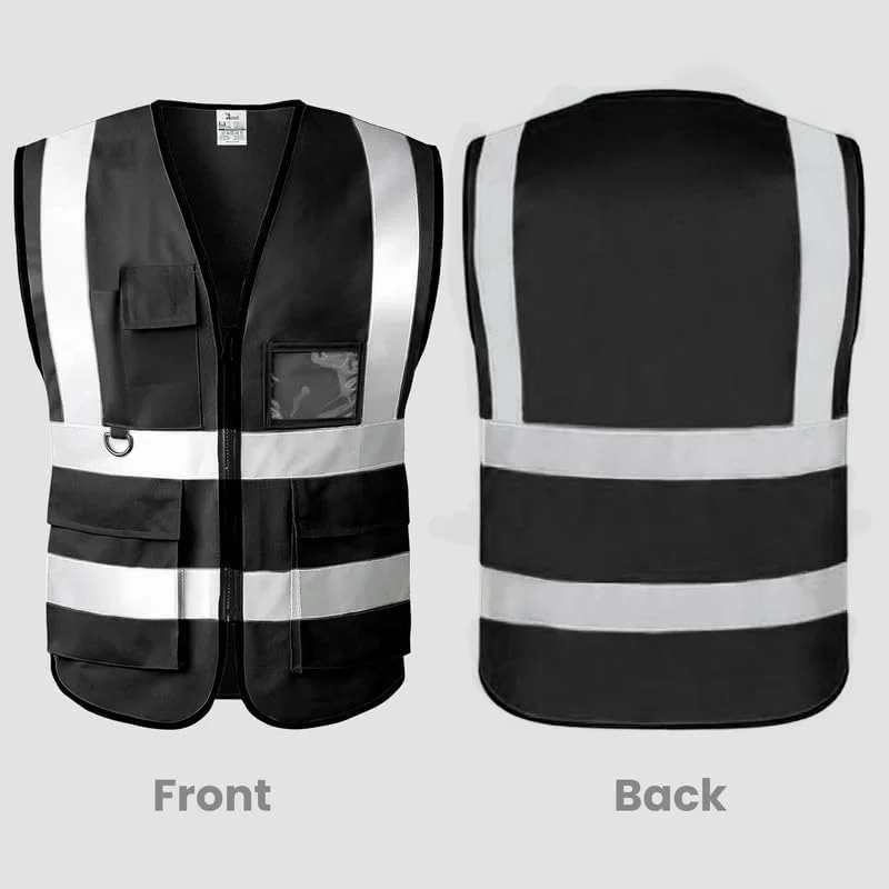 جلیقه ایمنی Remart با جیب های کاربردی و بست زیپی، دید 360 درجه پلی استر با دید بالا، بازتابنده، مناسب برای همه