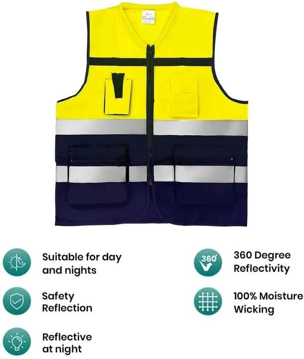 جلیقه ایمنی Remart با جیب های کاربردی و بست زیپی، جلیقه ایمنی پلی استر با دید 360 درجه بالا (Vest-017-زرد و مشکی) جلیقه ایمنی Remart با جیب های کاربردی و بست زیپی، جلیقه ایمنی پلی استر با دید 360 درجه بالا (Vest-017-زرد و مشکی)