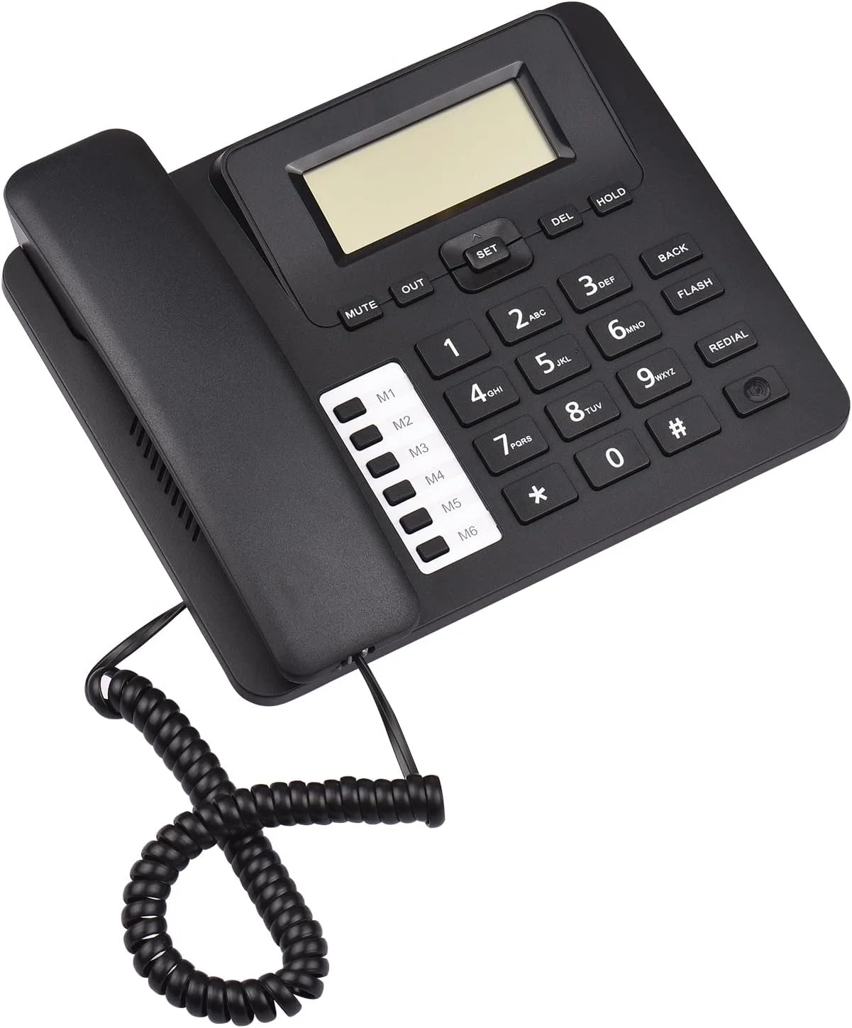 تلفن رومیزی سیم دار مشکی Morelian، تلفن ثابت با سیستم دوگانه DTMF/FSK، پشتیبانی از حالت هندزفری/ شماره گیری مجدد/Flash/ شماره گیری سریع/ کنترل حجم صدای زنگ، دارای تراشه IC داخلی، صدای با کیفیت بالا، نمایش زمان واقعی تاریخ برای سالمندان تلفن رومیزی سیم دار مشکی Morelian، تلفن ثابت با سیستم دوگانه DTMF/FSK، پشتیبانی از حالت هندزفری/ شماره گیری مجدد/Flash/ شماره گیری سریع/ کنترل حجم صدای زنگ، دارای تراشه IC داخلی، صدای با کیفیت بالا، نمایش زمان واقعی تاریخ برای سالمندان