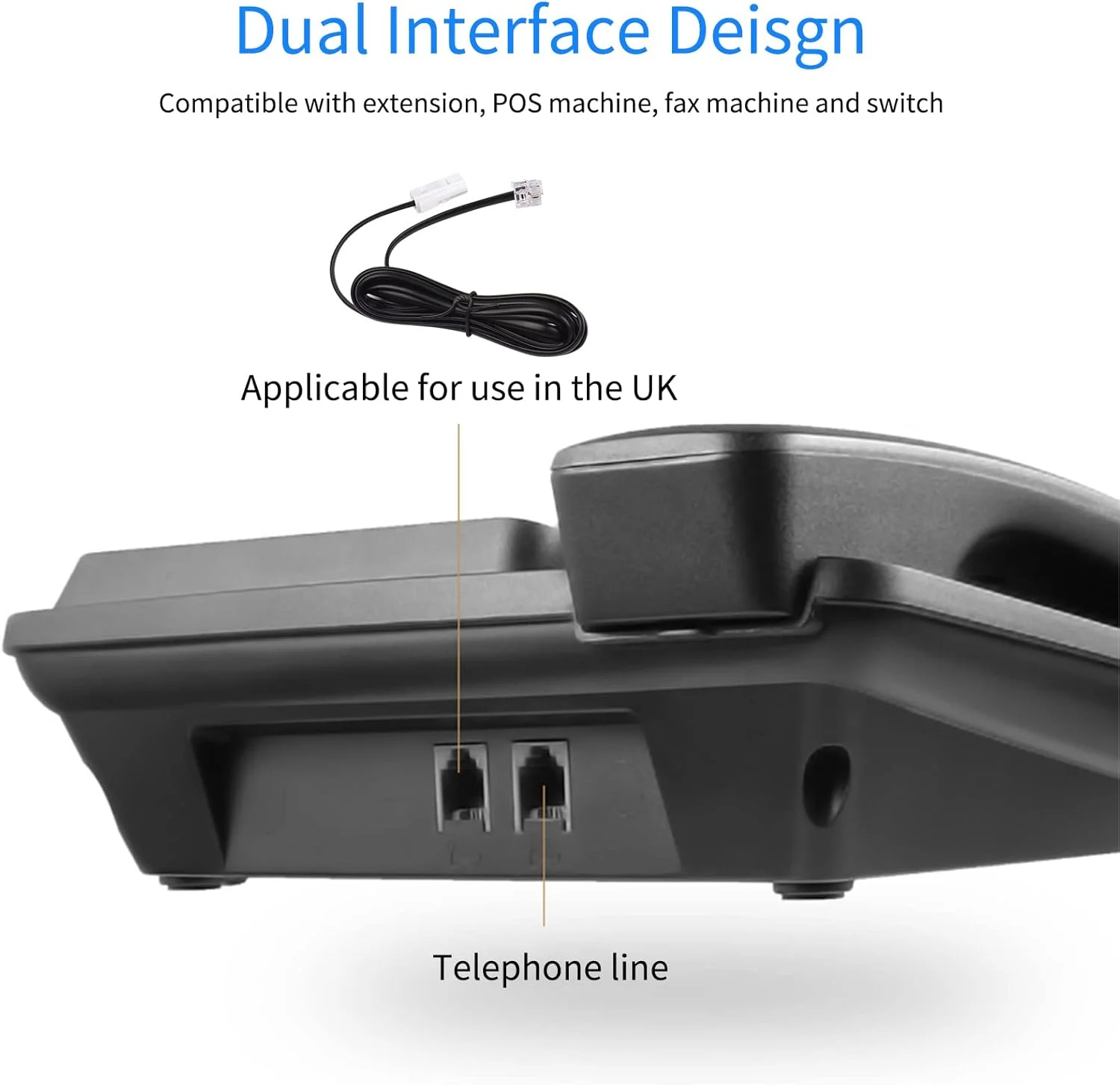 تلفن رومیزی سیم دار مشکی Morelian، تلفن ثابت با سیستم دوگانه DTMF/FSK، پشتیبانی از حالت هندزفری/ شماره گیری مجدد/Flash/ شماره گیری سریع/ کنترل حجم صدای زنگ، دارای تراشه IC داخلی، صدای با کیفیت بالا، نمایش زمان واقعی تاریخ برای سالمندان تلفن رومیزی سیم دار مشکی Morelian، تلفن ثابت با سیستم دوگانه DTMF/FSK، پشتیبانی از حالت هندزفری/ شماره گیری مجدد/Flash/ شماره گیری سریع/ کنترل حجم صدای زنگ، دارای تراشه IC داخلی، صدای با کیفیت بالا، نمایش زمان واقعی تاریخ برای سالمندان