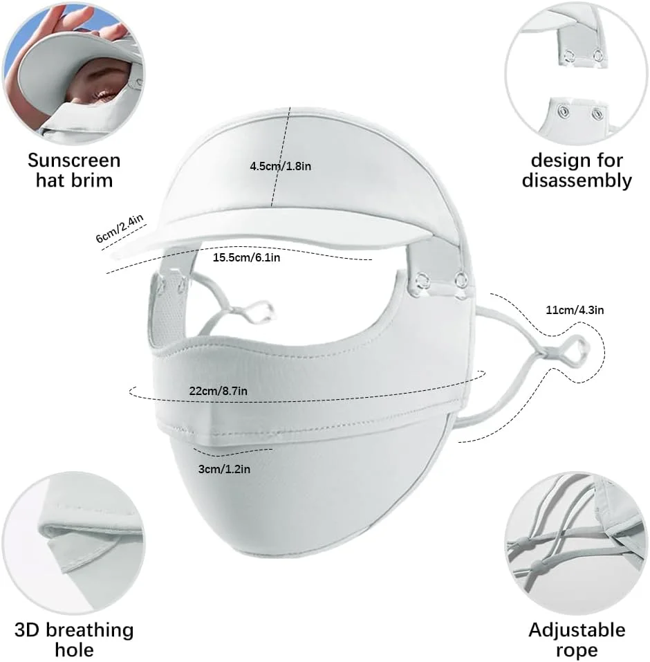 ماسک صورت محافظت در برابر اشعه ماوراء بنفش HANNEA®، ماسک صورت زنانه با نقاب آفتابی UPF 50+ محافظت کامل از صورت در برابر آفتاب، ماسک صورت ابریشمی خنک یخی تابستانی، ضد آفتاب ورزشی برای دویدن، رانندگی، پیاده روی ماسک صورت محافظت در برابر اشعه ماوراء بنفش HANNEA®، ماسک صورت زنانه با نقاب آفتابی UPF 50+ محافظت کامل از صورت در برابر آفتاب، ماسک صورت ابریشمی خنک یخی تابستانی، ضد آفتاب ورزشی برای دویدن، رانندگی، پیاده روی