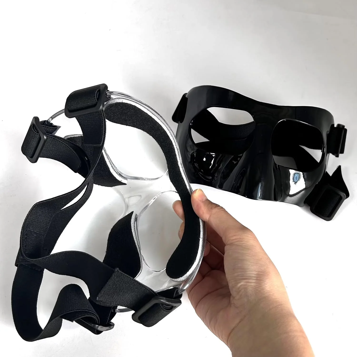 ماسک محافظ صورت برای ورزش های فوتبال و بسکتبال، قابل تنظیم برای بزرگسالان و نوجوانان، مناسب برای مردان و زنان، محافظ بینی برای شکستگی بینی، ماسک محافظ صورت