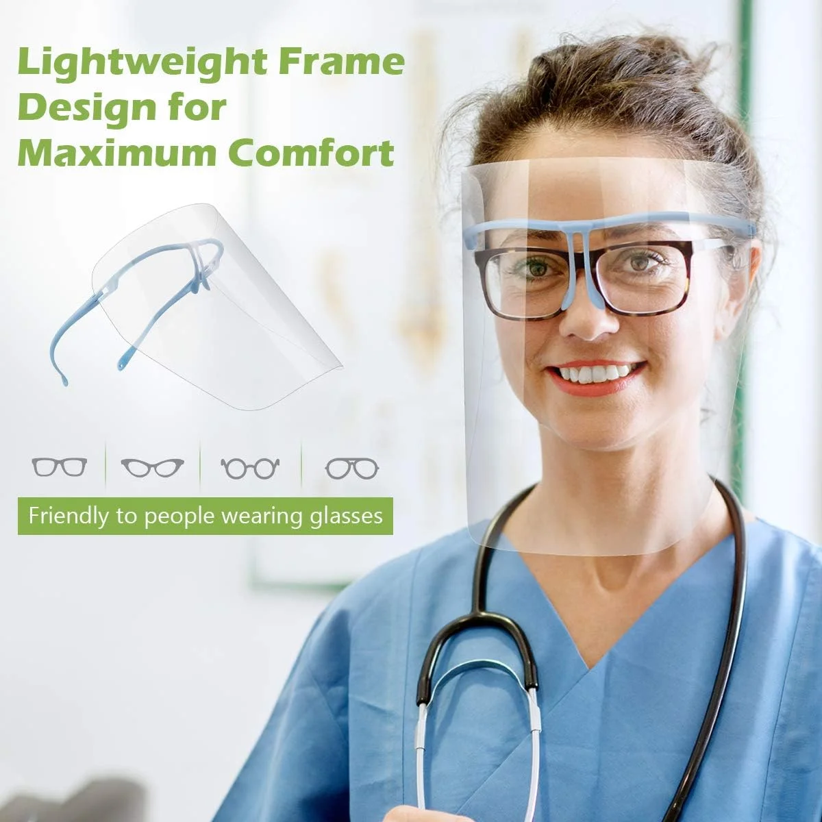 محافظ صورت ایمنی KeeKit، بسته 10 عددی پوشش محافظ صورت ضد مه و قابل تنظیم، محافظ صورت کامل دندانپزشکی ضد بزاق قابل استفاده مجدد با فیلم های محافظ پلاستیکی قابل تعویض برای خانه، آشپزخانه، صنعت