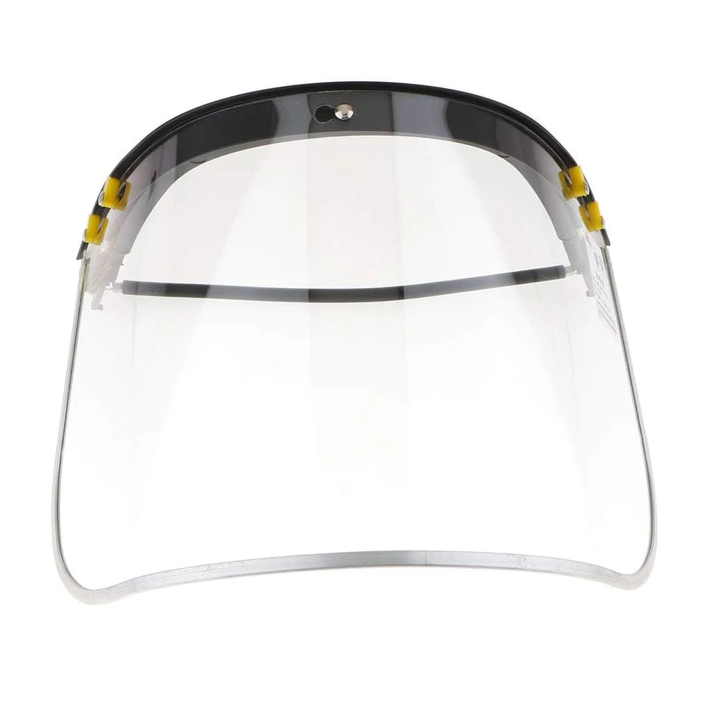 محافظ صورت نقاب دار شفاف نصب شده روی سر