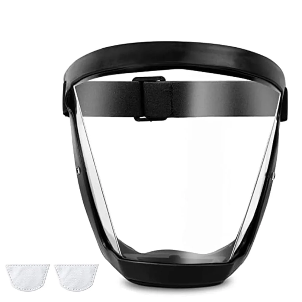 محافظ صورت، محافظ صورت ضد مه محافظتی، محافظ صورت کامل شفاف HD یونیسکس، محافظت از چشم، بینی، دهان قابل استفاده مجدد، ماسک محافظ صورت فوق العاده محافظ برای کار، با فیلترهای قابل تعویض