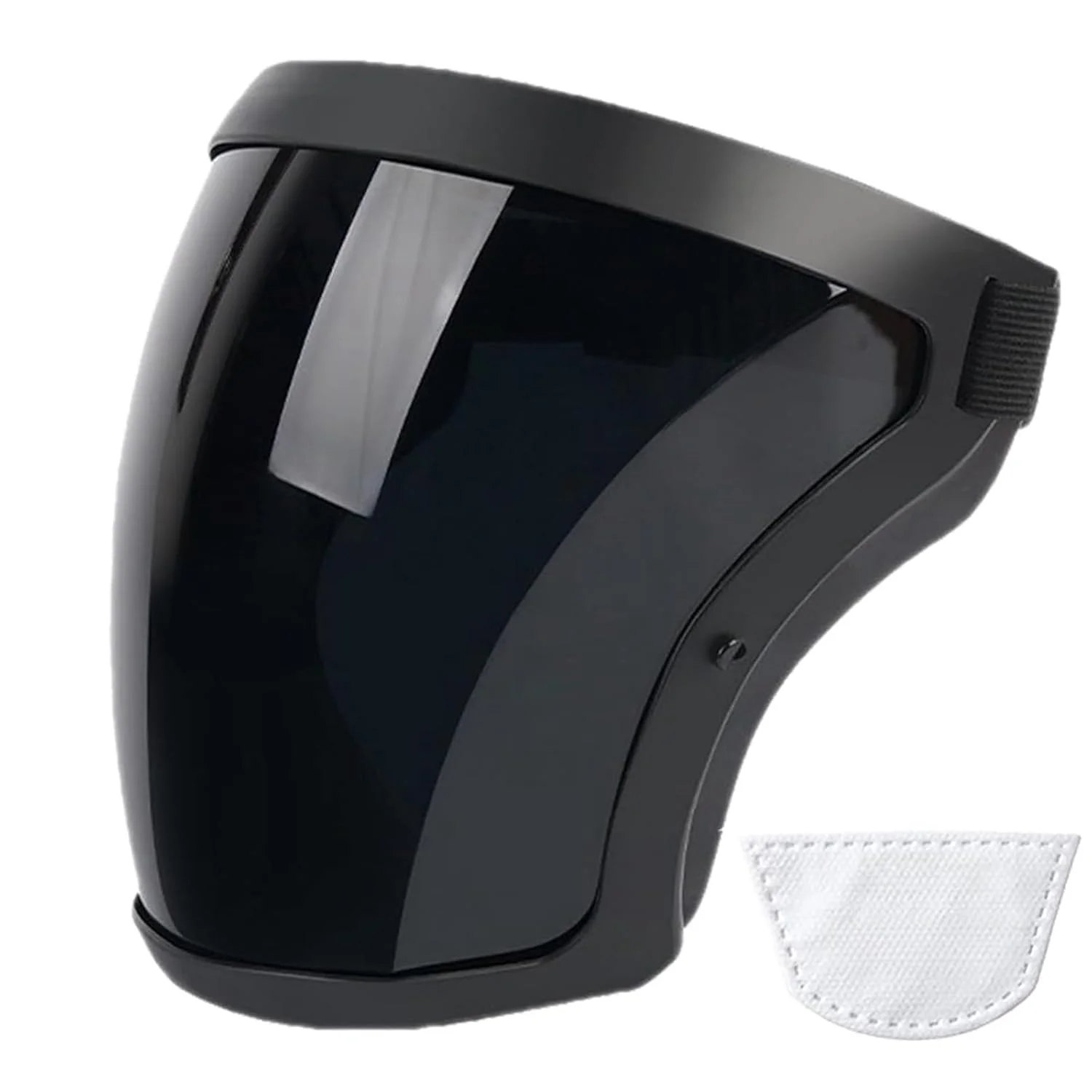 محافظ صورت کامل THE WHITE SHOP، ماسک محافظ صورت پلاستیکی با وضوح بالا برای کار، محافظ صورت کامل برای چشم، بینی، دهان، ماسک محافظ صورت کامل قابل استفاده مجدد (خاکستری تیره)