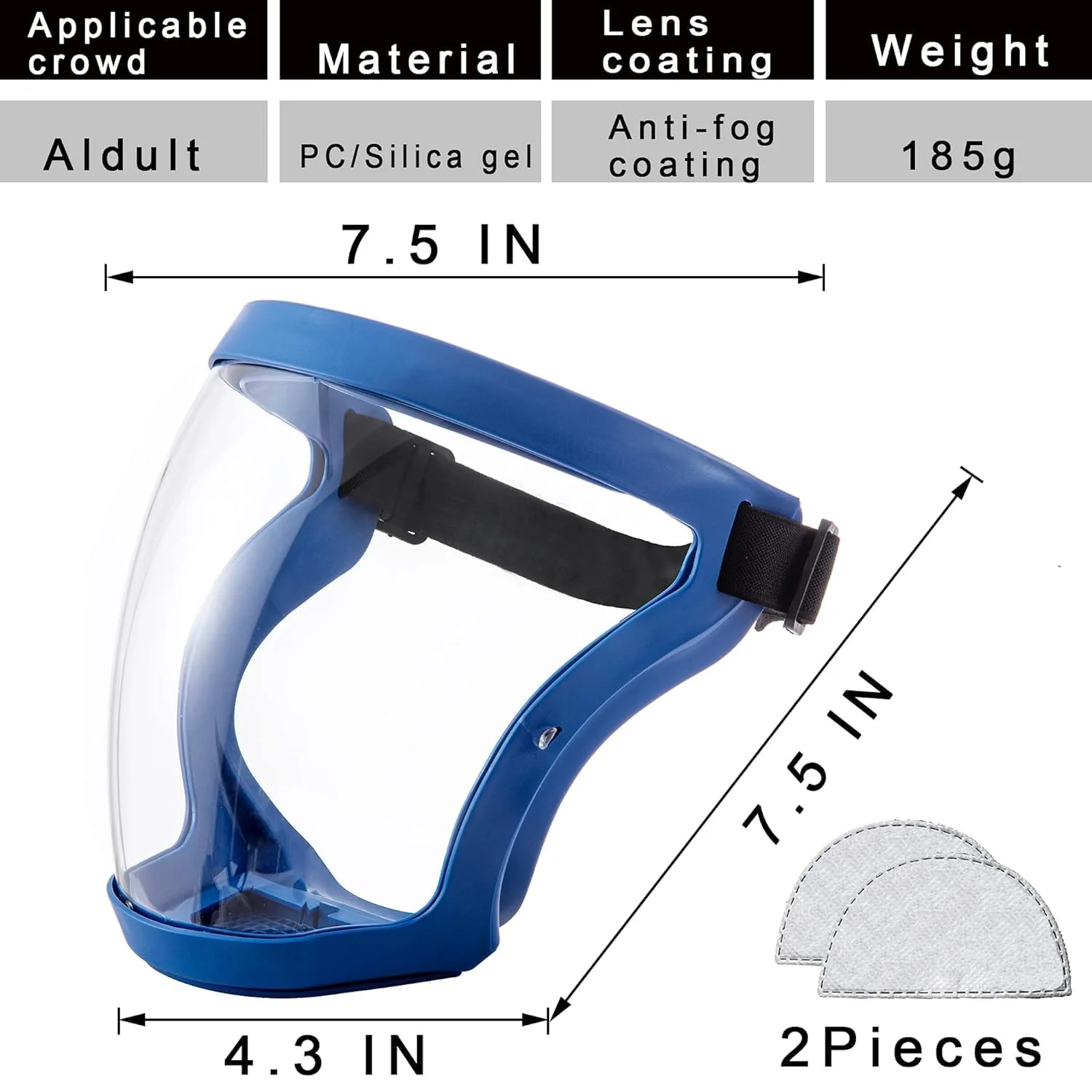 محافظ صورت ضد مه فوق العاده Excefore، محافظ صورت شفاف HD، محافظت از چشم، بینی و دهان، قابل استفاده مجدد، مناسب برای همه