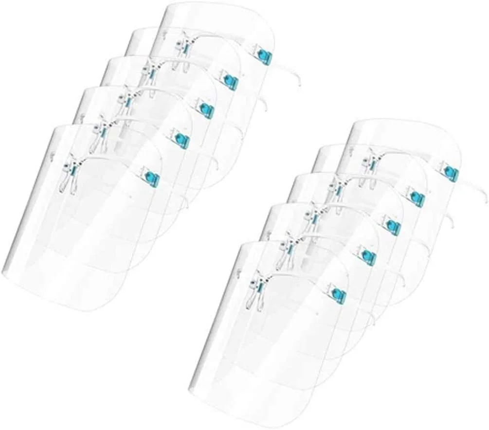 محافظ صورت ایمنی YU WELL Talitare با فریم عینک (بسته 10 عددی)، محافظ صورت کامل فوق العاده شفاف برای محافظت از چشم ها، بینی، دهان، محافظ ضد مه پلاستیکی بهداشتی در برابر پاشش قطرات، سایز L محافظ صورت ایمنی YU WELL Talitare با فریم عینک (بسته 10 عددی)، محافظ صورت کامل فوق العاده شفاف برای محافظت از چشم ها، بینی، دهان، محافظ ضد مه پلاستیکی بهداشتی در برابر پاشش قطرات، سایز L