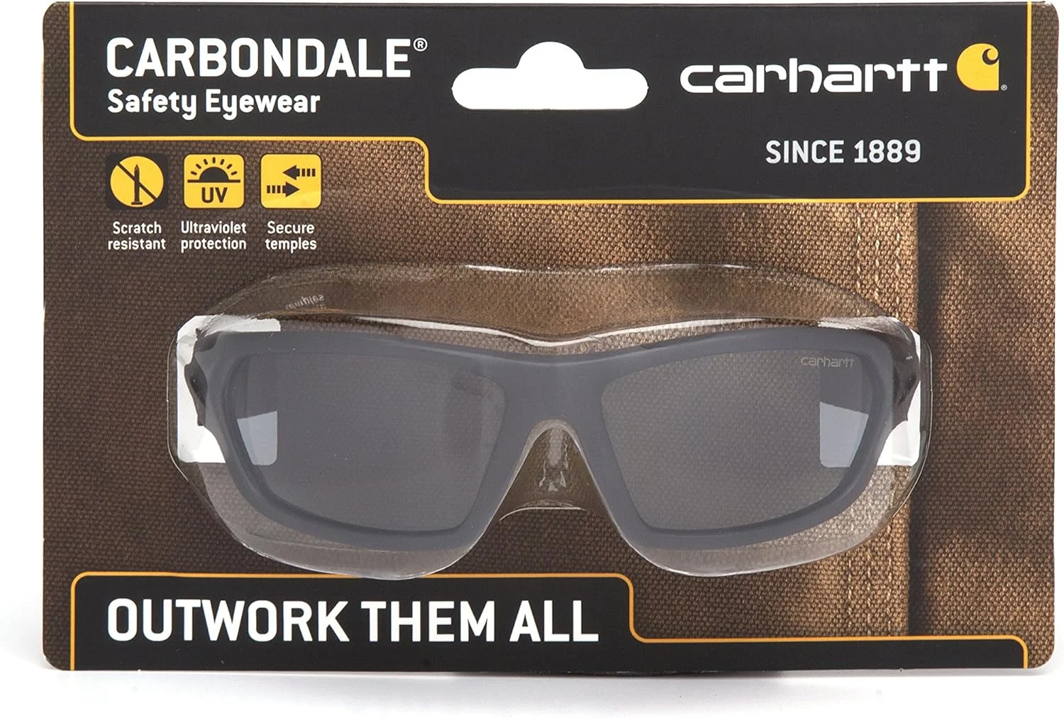 عینک ایمنی Carhartt CHB220DCC Carbondale، فریم مشکی/قهوه ای، لنز خاکستری عینک ایمنی Carhartt CHB220DCC Carbondale، فریم مشکی/قهوه ای، لنز خاکستری