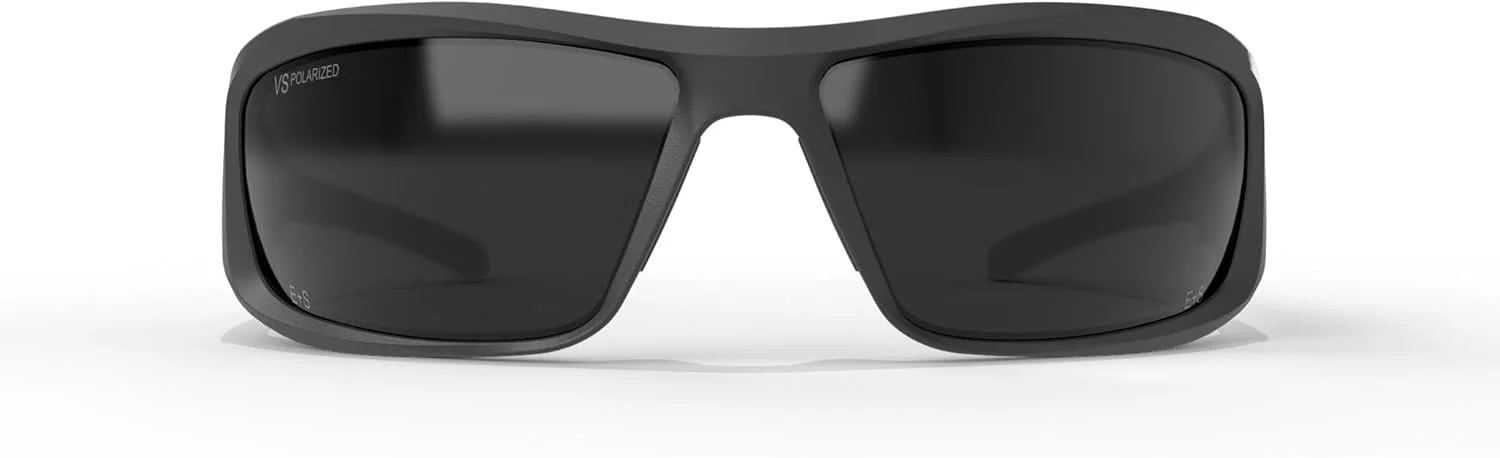 عینک ایمنی ضد بخار و ضد خش پلاریزه Edge TXB236VS Brazeau Torque، ضد لغزش، UV 400، درجه نظامی ANSI/ISEA & MCEPS، عرض 5.04 اینچ، فریم مشکی مات با لوگوی قرمز E / لنز دودی