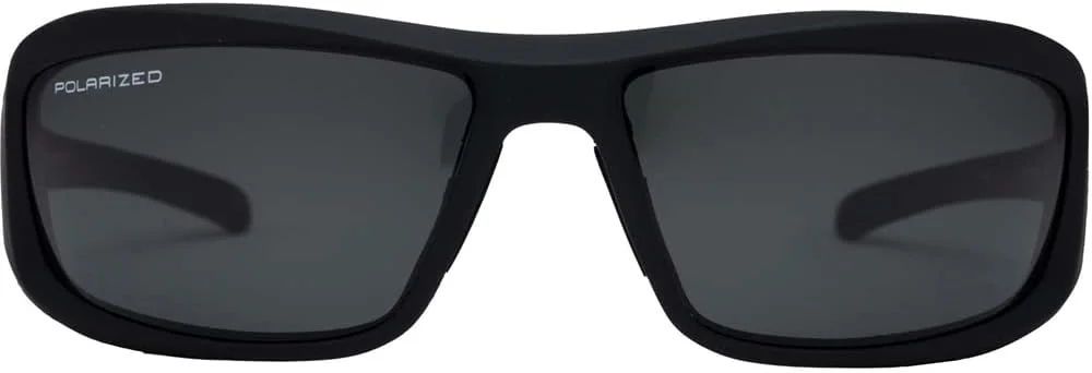 عینک ایمنی آفتابی پلاریزه Edge TXB236 Brazeau، ضد خش، ضد لغزش، UV 400، درجه نظامی، مطابق با ANSI/ISEA و MCEPS، عرض 12.8 سانتی متر، فریم مشکی مات با لوگوی قرمز E / لنز دودی