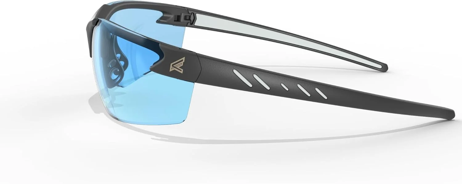 عینک ایمنی دورپیچ Edge DZ113-G2 Zorge G2، ضد خش، ضد لغزش، UV 400، درجه نظامی، مطابق با ANSI/ISEA & MCEPS، عرض 5.04 اینچ، فریم مشکی / لنز آبی روشن