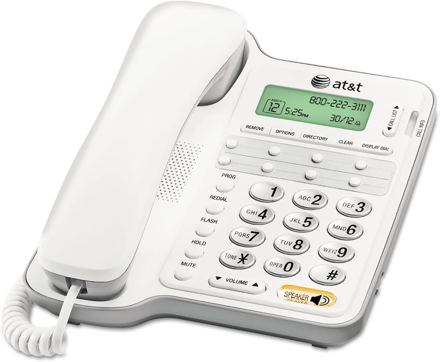 تلفن رومیزی وی تک AT&T CL2909 با بلندگو و شناسه تماس گیرنده/انتظار مکالمه، سفید تلفن رومیزی وی تک AT&T CL2909 با بلندگو و شناسه تماس گیرنده/انتظار مکالمه، سفید