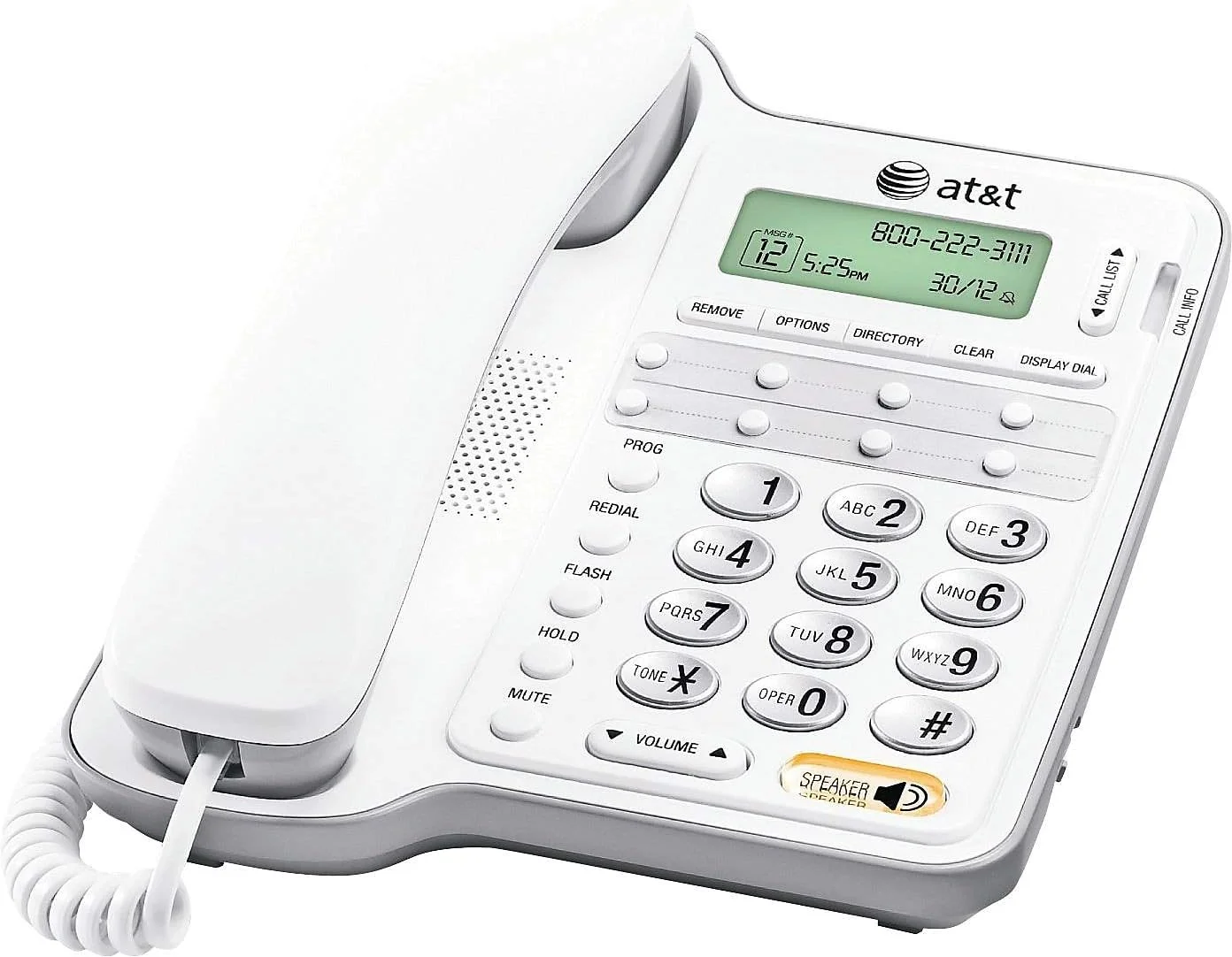 تلفن رومیزی وی تک AT&T CL2909 با بلندگو و شناسه تماس گیرنده/انتظار مکالمه، سفید تلفن رومیزی وی تک AT&T CL2909 با بلندگو و شناسه تماس گیرنده/انتظار مکالمه، سفید