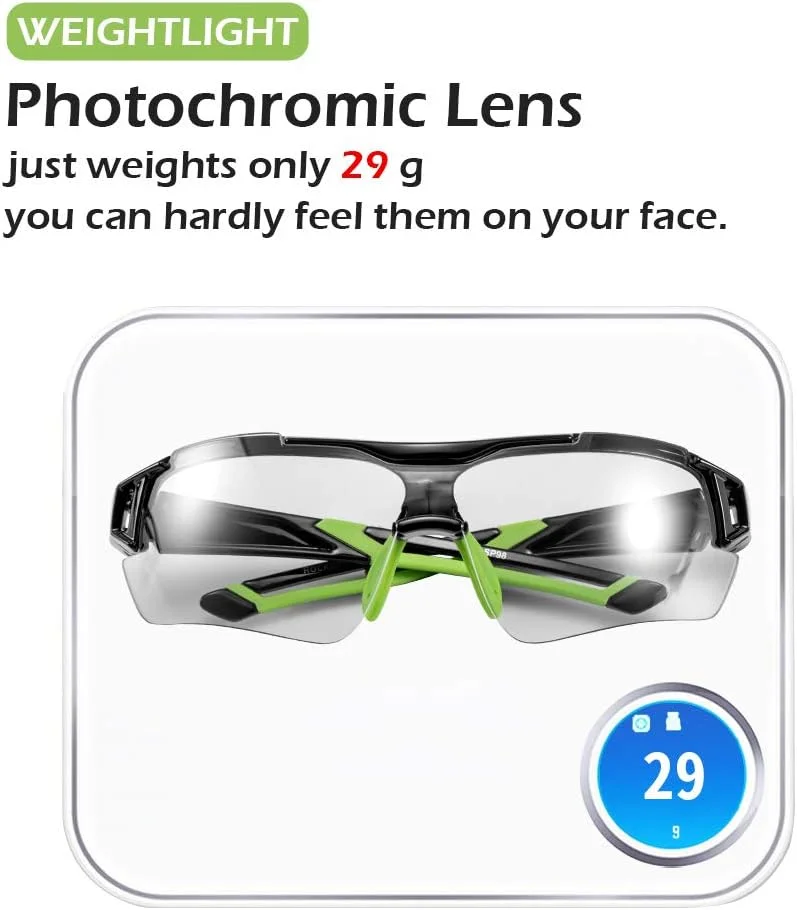 عینک آفتابی فتوکرومیک ROCKBROS برای مردان و زنان، عینک دوچرخه سواری ایمن، محافظت در برابر اشعه ماوراء بنفش، عینک آفتابی ورزشی در فضای باز