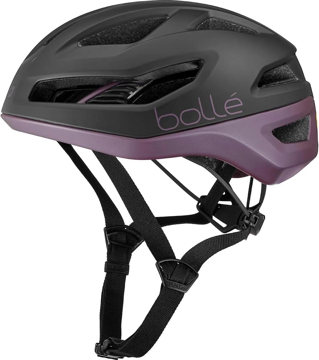 کلاه ایمنی دوچرخه سواری جاده Bollé - Eco Avio Pure MIPS - مشکی بنفش مات - سایز M (55cm - 59cm)