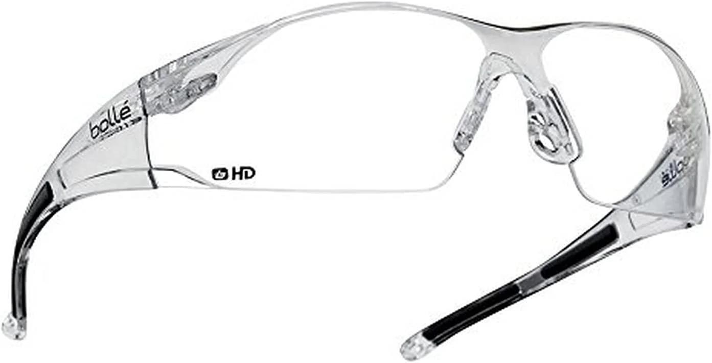 عینک ایمنی Bollé Safety 40113، Rush، فریم شفاف، لنزهای هیدروفوبیک HD شفاف