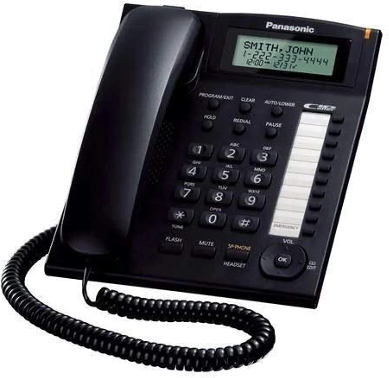 تلفن رومیزی پاناسونیک KX-TS880B با سیم و سیستم یک خطی و 10 شماره گیر تک لمسی (مشکی)