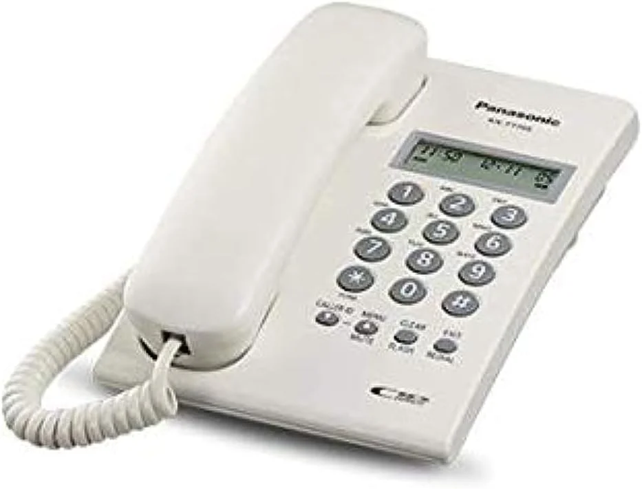 تلفن پاناسونیک مدل KX-TS7703 با قابلیت نمایش شماره تماس گیرنده، سفید