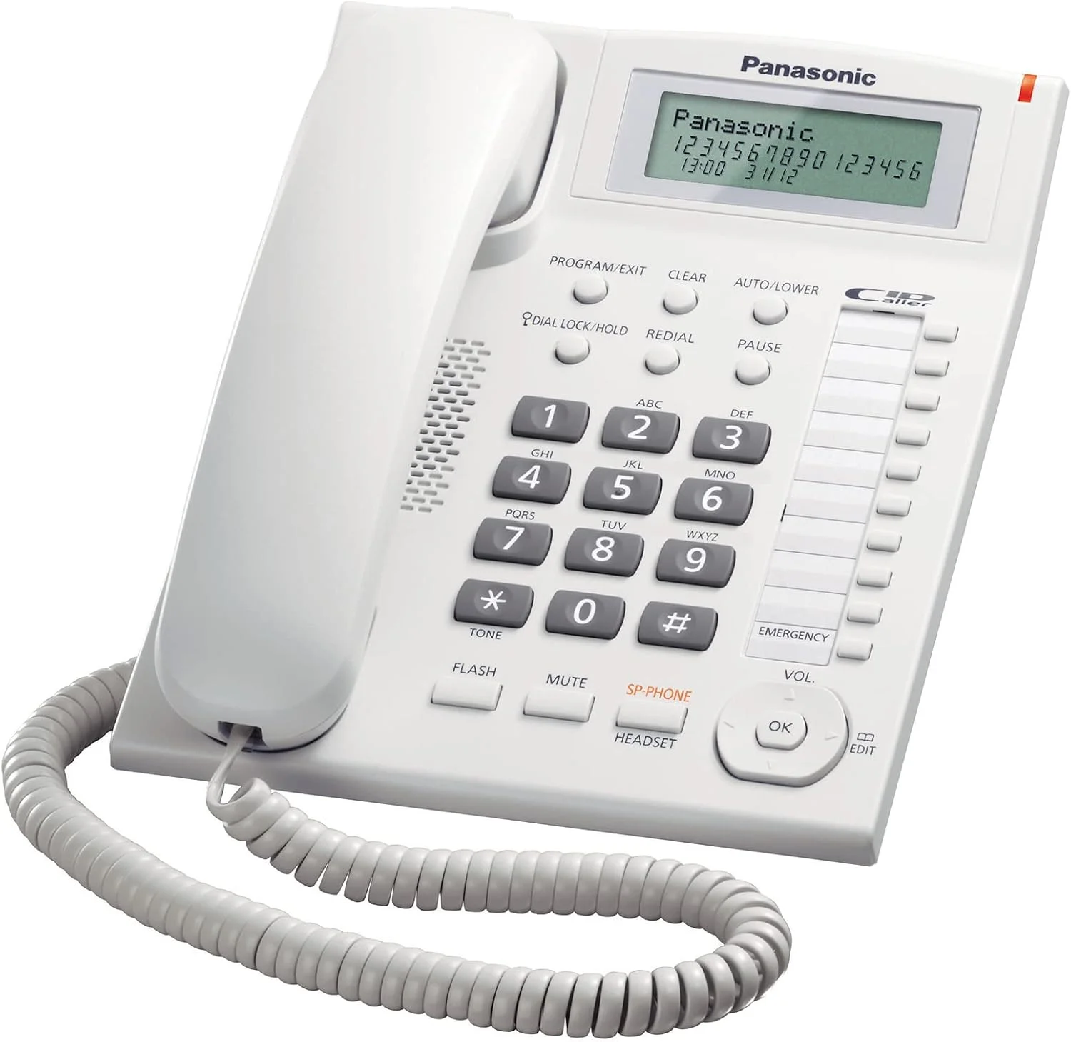 تلفن سیمی پاناسونیک با شناسه تماس گیرنده و بلندگوی هندزفری، KX-TS880FX1W (سفید) تلفن سیمی پاناسونیک با شناسه تماس گیرنده و بلندگوی هندزفری، KX-TS880FX1W (سفید)