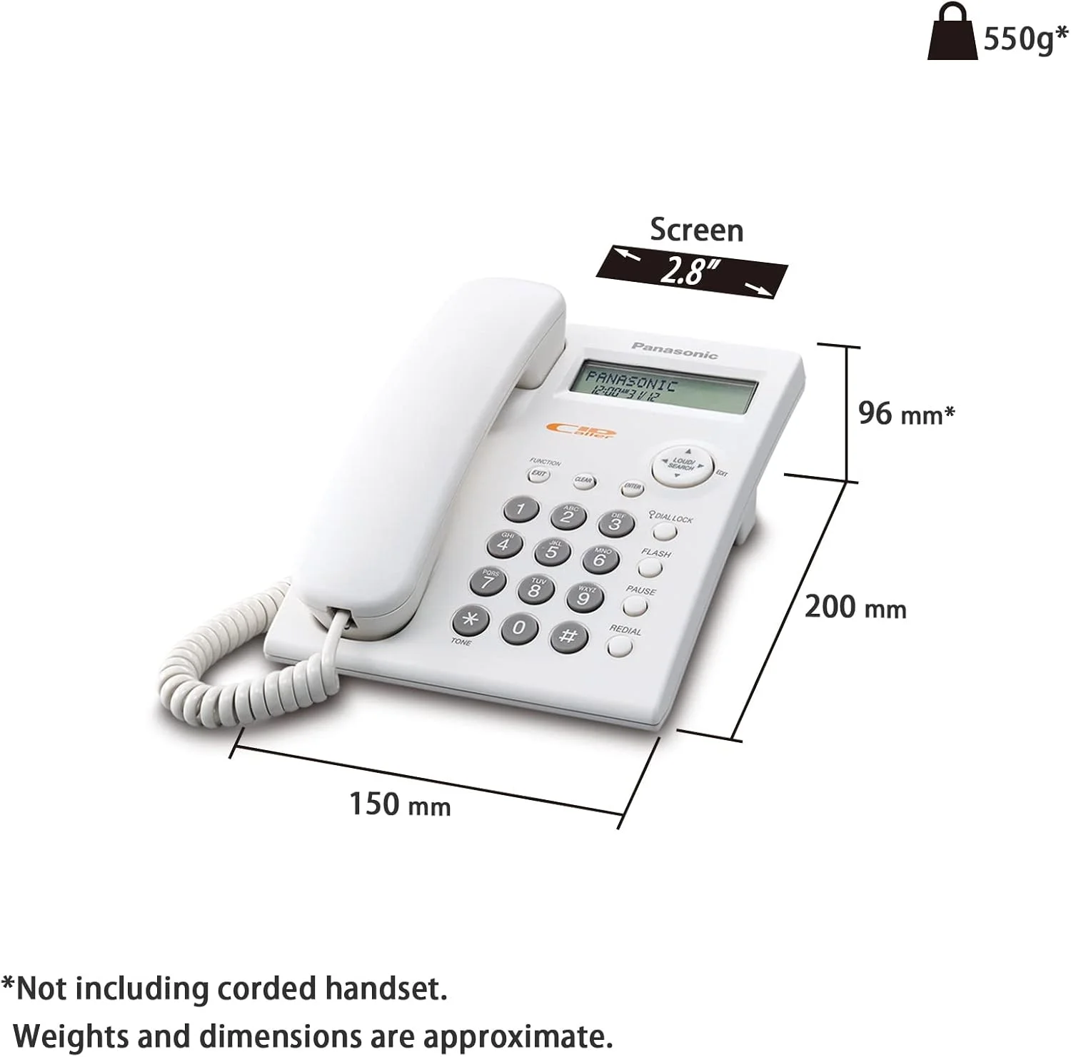 تلفن سیمی پاناسونیک با قابلیت نمایش شماره تماس گیرنده، مدل KX-TSC11FX1W (سفید) تلفن سیمی پاناسونیک با قابلیت نمایش شماره تماس گیرنده، مدل KX-TSC11FX1W (سفید)