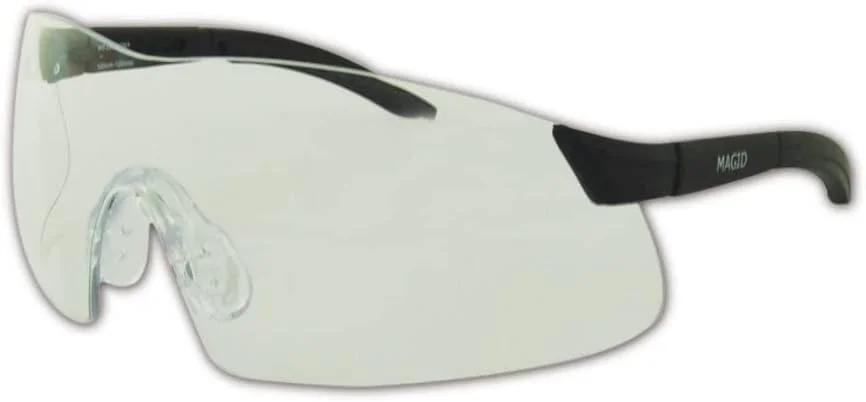 عینک ایمنی محافظتی Magid Glove & Safety Y40BKC Gemstone Quartz، لنز شفاف و فریم مشکی (یک جفت)، مشکی، سایز Free