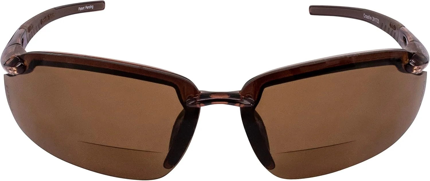 عینک مطالعه کراس فایر ES5، دیوپتر 2.0، لنز قهوه ای HD، فریم قهوه ای کریستالی