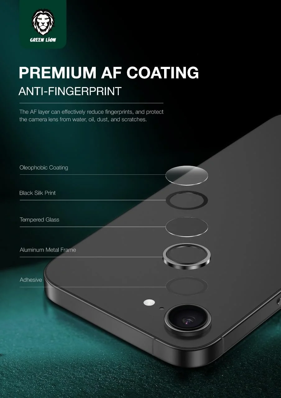 محافظ لنز دوربین آیفون 16E گرین لاین، حلقه فلزی [حفظ دوربین اصلی]، شفافیت HD، فوق العاده سخت HD، شیشه حرارت دیده 9H فوق العاده نازک (مشکی)