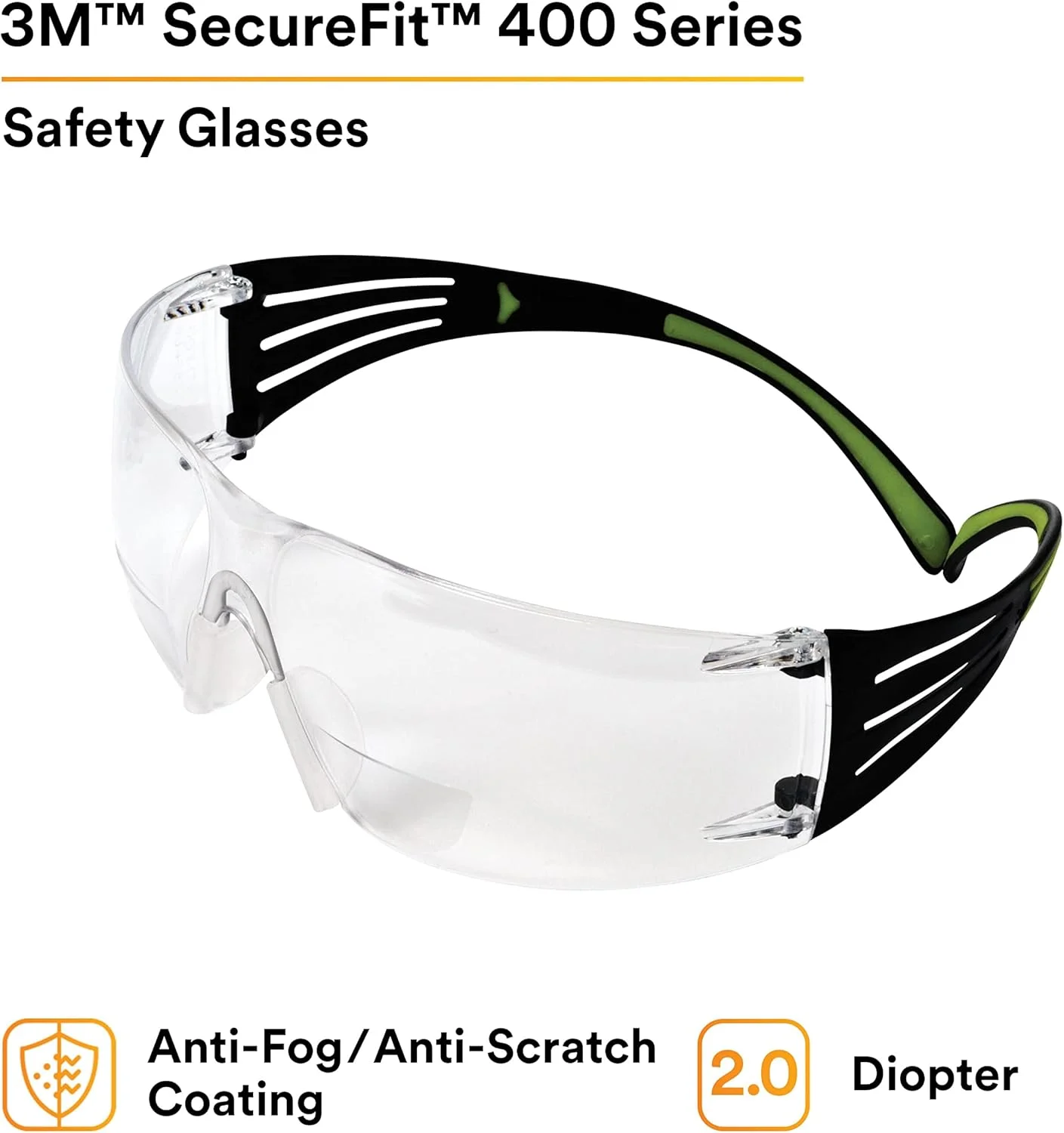 عینک محافظ چشم 3M SecureFit، فریم پلی کربنات، سری SF420AF 400، لنز ضد بخار، دیوپتر 2.0، سایز واحد، شفاف (بسته 20 عددی) عینک محافظ چشم 3M SecureFit، فریم پلی کربنات، سری SF420AF 400، لنز ضد بخار، دیوپتر 2.0، سایز واحد، شفاف (بسته 20 عددی)