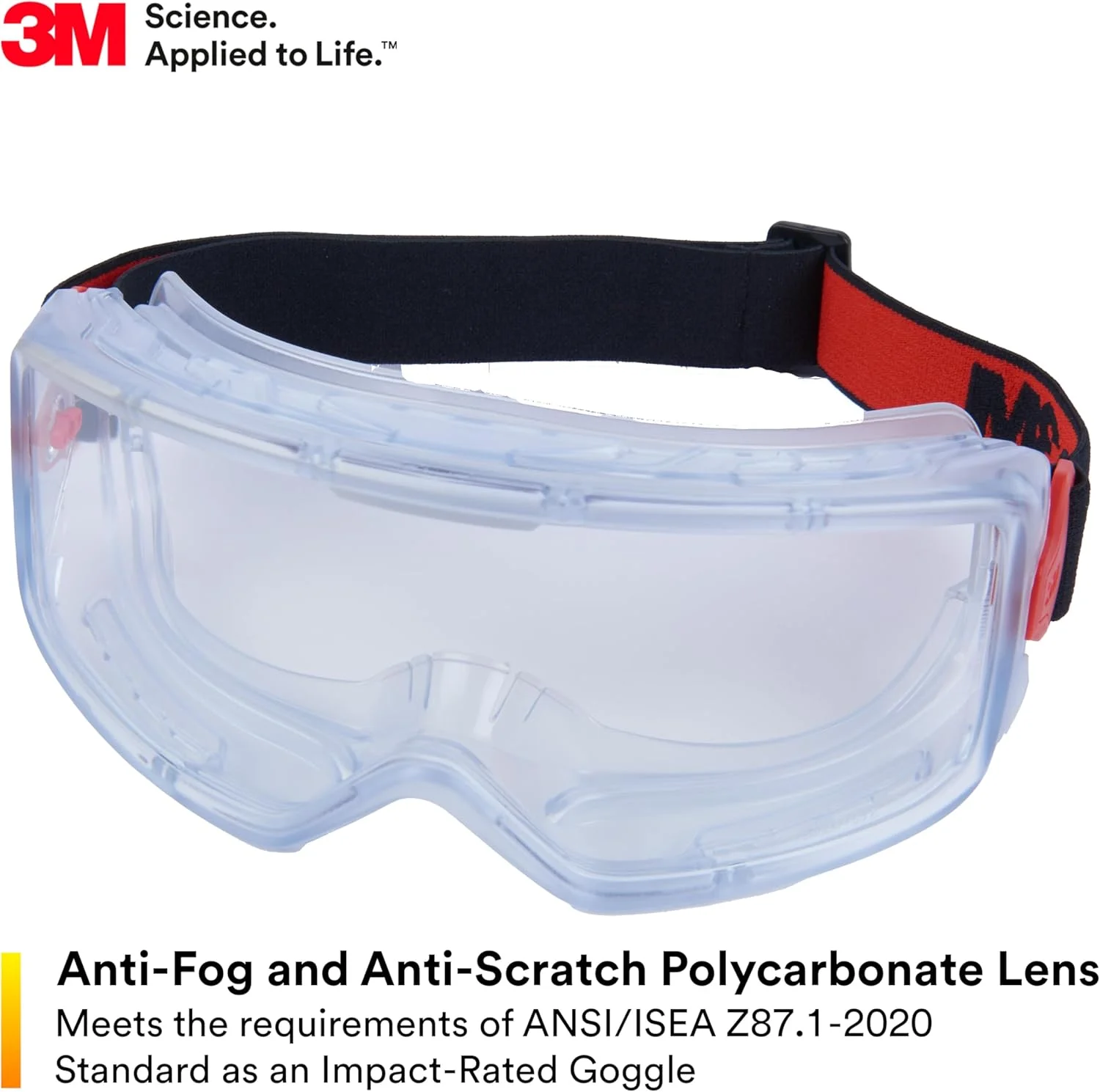 عینک محافظ چشم 3M مدل GoggleGear سری 3000، لنز شفاف ضد بخار/ضد خش، بند پارچه ای ممتاز، روکش PVC، 1 جفت، پلی کربنات، GG3101-AF، ANSI Z87.1، CSA Z94.3، دارای رتبه D3 D4 عینک محافظ چشم 3M مدل GoggleGear سری 3000، لنز شفاف ضد بخار/ضد خش، بند پارچه ای ممتاز، روکش PVC، 1 جفت، پلی کربنات، GG3101-AF، ANSI Z87.1، CSA Z94.3، دارای رتبه D3 D4