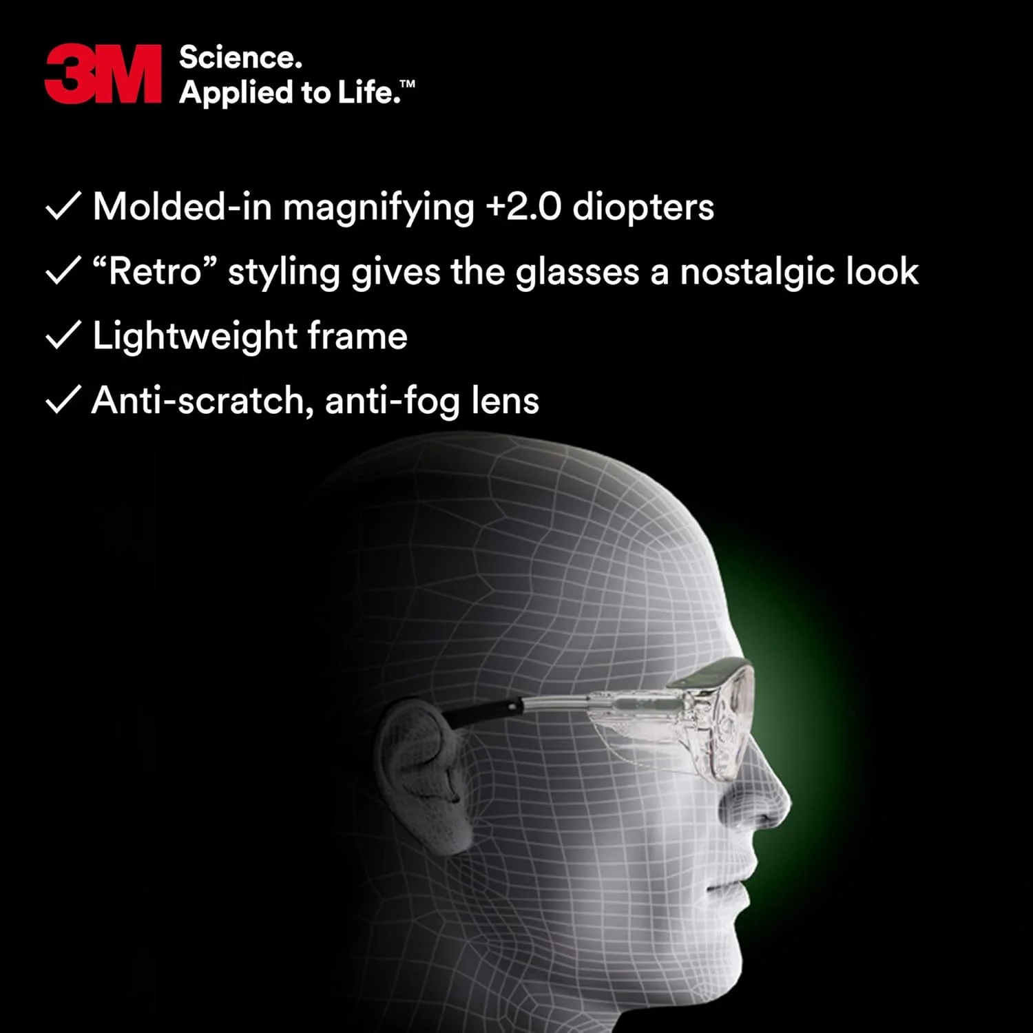 عینک محافظ چشم 3M Nuvo Reader، لنز شفاف، فریم خاکستری، 2.0 دیوپتر (تک عددی) عینک محافظ چشم 3M Nuvo Reader، لنز شفاف، فریم خاکستری، 2.0 دیوپتر (تک عددی)