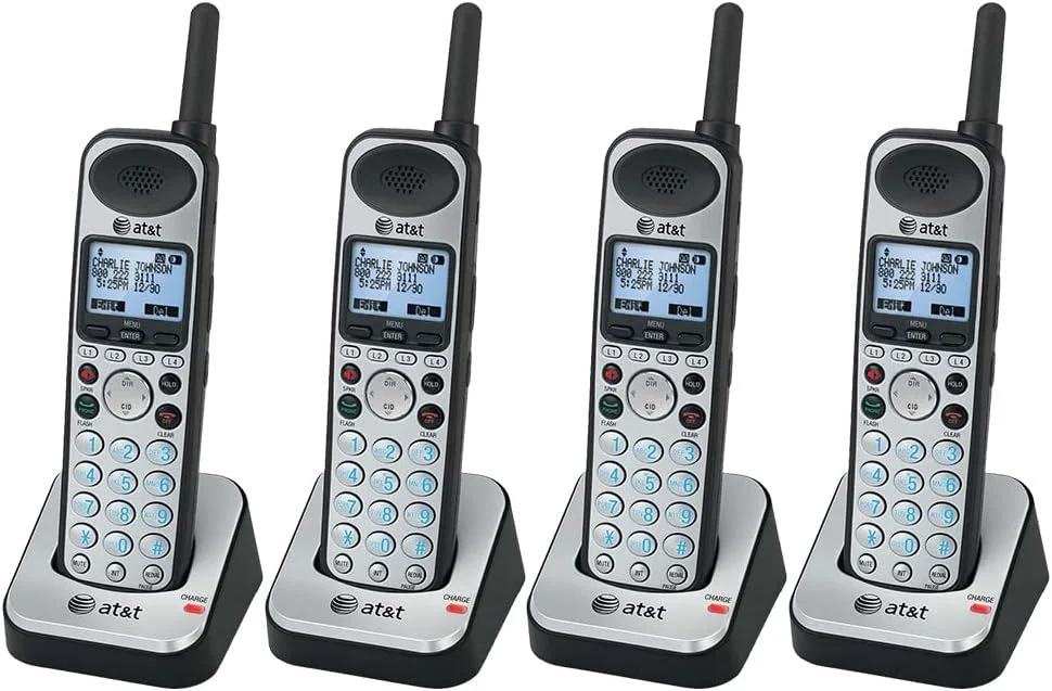 تلفن بی سیم دستی و شارژر AT&T SB67108 با فناوری جدید DECT 6.0 (بسته 4 عددی)