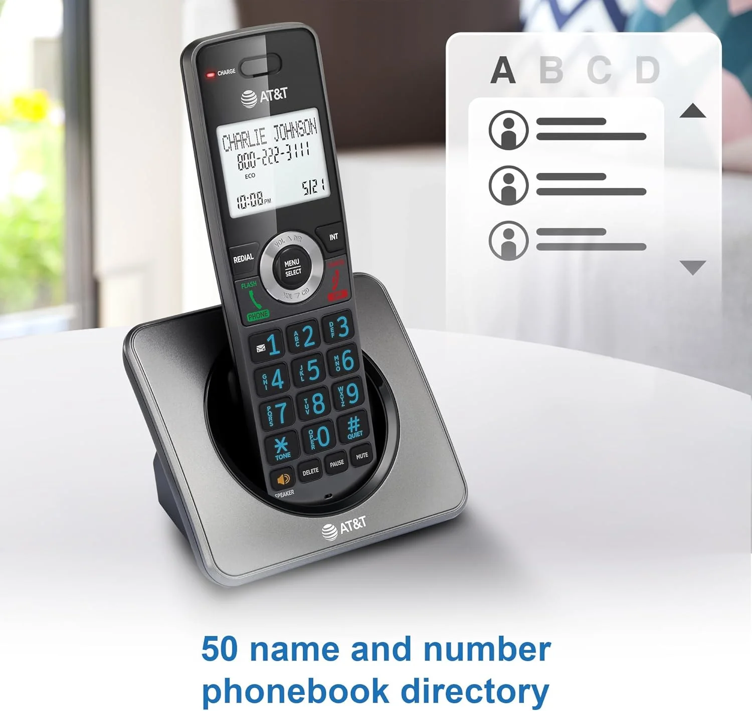 تلفن بی سیم سه گوشی AT&T GL2101-3 DECT 6.0 با قابلیت مسدود کردن تماس، نمایشگر شناسه تماس گیرنده، بلندگوی گوشی با قابلیت مکالمه دو طرفه، صفحه نمایش 2 اینچی با نور پس زمینه سفید، صفحه کلید روشن (گرافیتی و مشکی) تلفن بی سیم سه گوشی AT&T GL2101-3 DECT 6.0 با قابلیت مسدود کردن تماس، نمایشگر شناسه تماس گیرنده، بلندگوی گوشی با قابلیت مکالمه دو طرفه، صفحه نمایش 2 اینچی با نور پس زمینه سفید، صفحه کلید روشن (گرافیتی و مشکی)