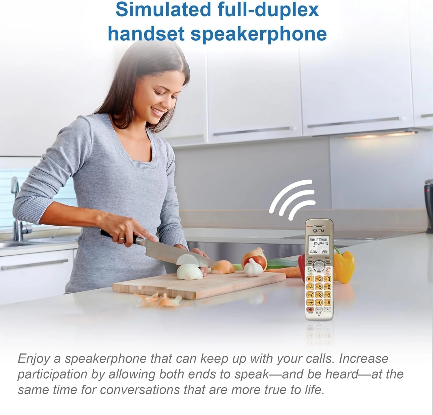 تلفن بی سیم توسعه پذیر AT&T EL52313 با 3 گوشی، سیستم پاسخگویی و کلیدهای بزرگ با نور پس زمینه تلفن بی سیم توسعه پذیر AT&T EL52313 با 3 گوشی، سیستم پاسخگویی و کلیدهای بزرگ با نور پس زمینه