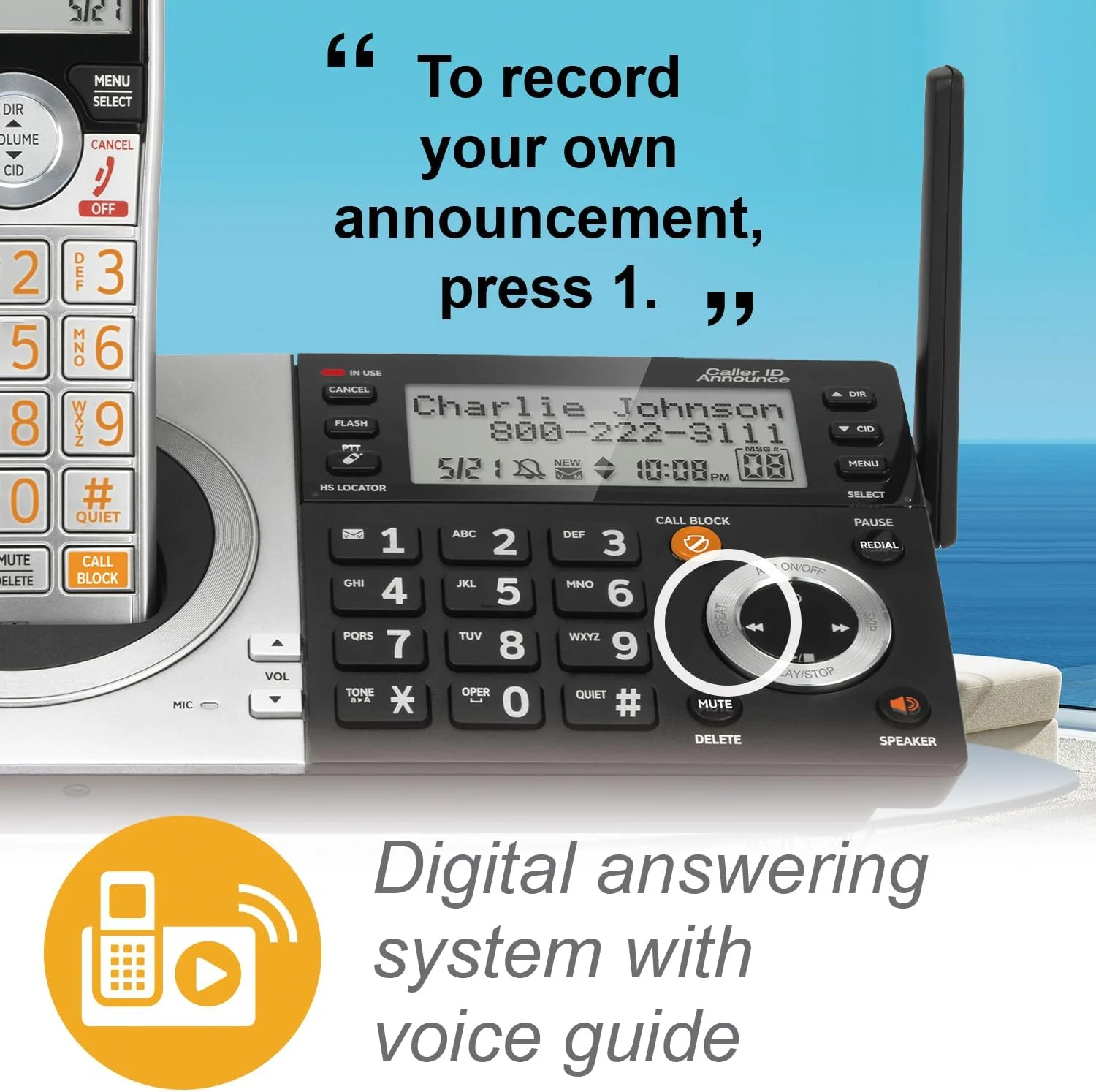 تلفن بی سیم 4 گوشی AT&T CL83407 DECT 6.0 برای منزل با پایه صفحه کلید دوگانه، منشی تلفنی، مسدود کردن تماس، اعلام شناسه تماس گیرنده، ارتباط داخلی و برد طولانی، نقره ای/مشکی تلفن بی سیم 4 گوشی AT&T CL83407 DECT 6.0 برای منزل با پایه صفحه کلید دوگانه، منشی تلفنی، مسدود کردن تماس، اعلام شناسه تماس گیرنده، ارتباط داخلی و برد طولانی، نقره ای/مشکی