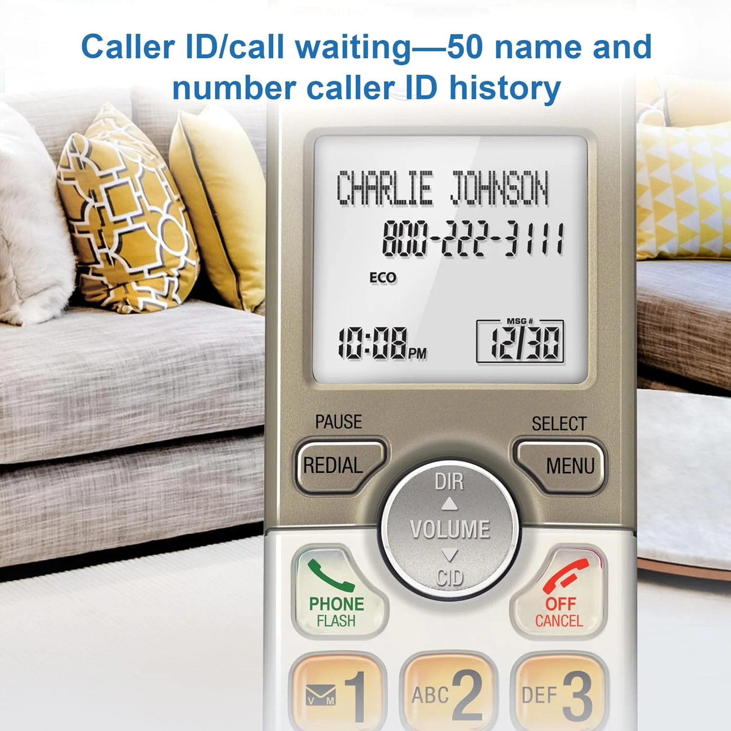 تلفن بی سیم قابل گسترش AT&T EL52513 با 5 گوشی، سیستم پاسخگویی و کلیدهای دارای نور پس زمینه XL تلفن بی سیم قابل گسترش AT&T EL52513 با 5 گوشی، سیستم پاسخگویی و کلیدهای دارای نور پس زمینه XL