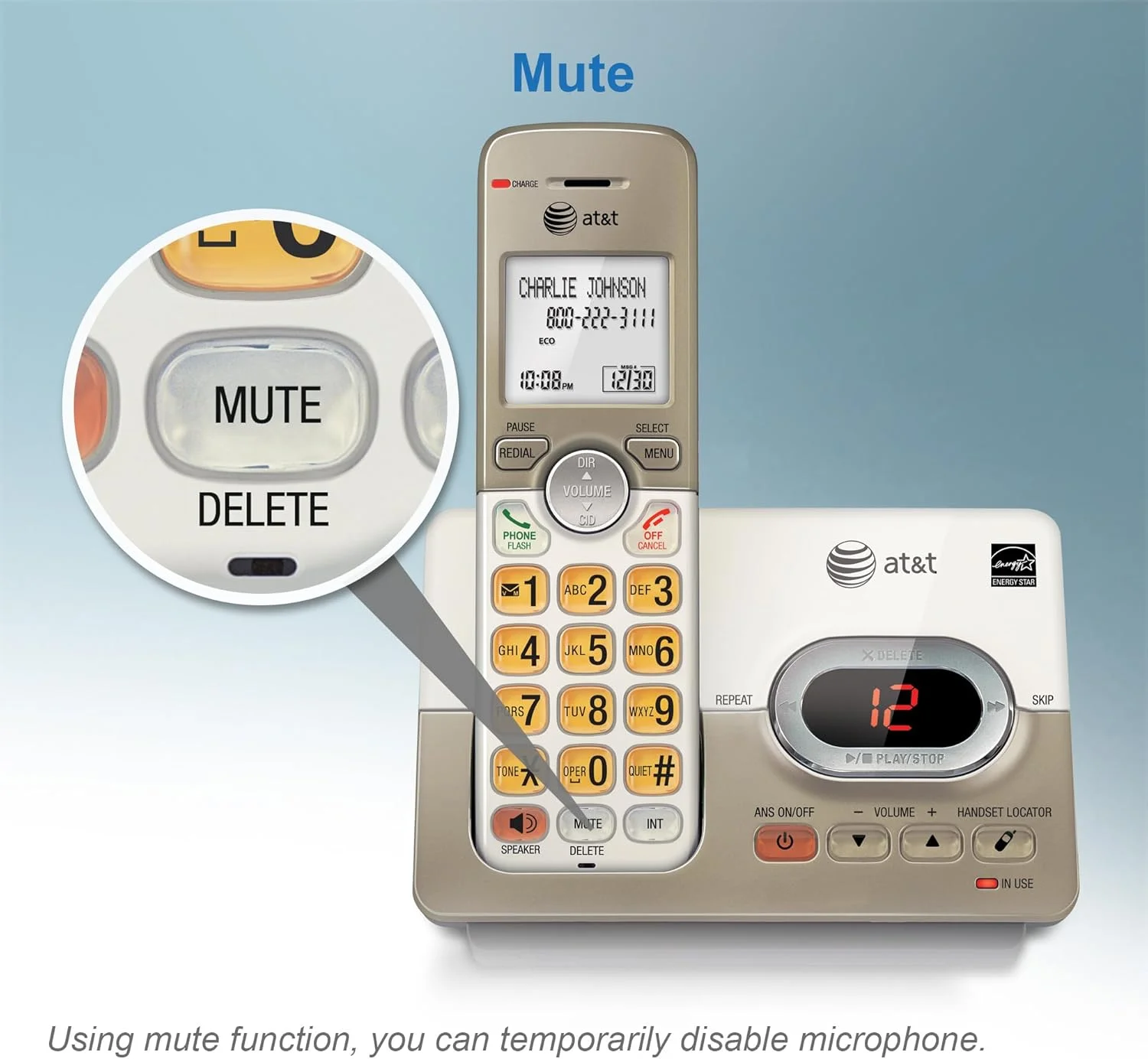 تلفن بی سیم قابل گسترش AT&T EL52513 با 5 گوشی، سیستم پاسخگویی و کلیدهای دارای نور پس زمینه XL تلفن بی سیم قابل گسترش AT&T EL52513 با 5 گوشی، سیستم پاسخگویی و کلیدهای دارای نور پس زمینه XL